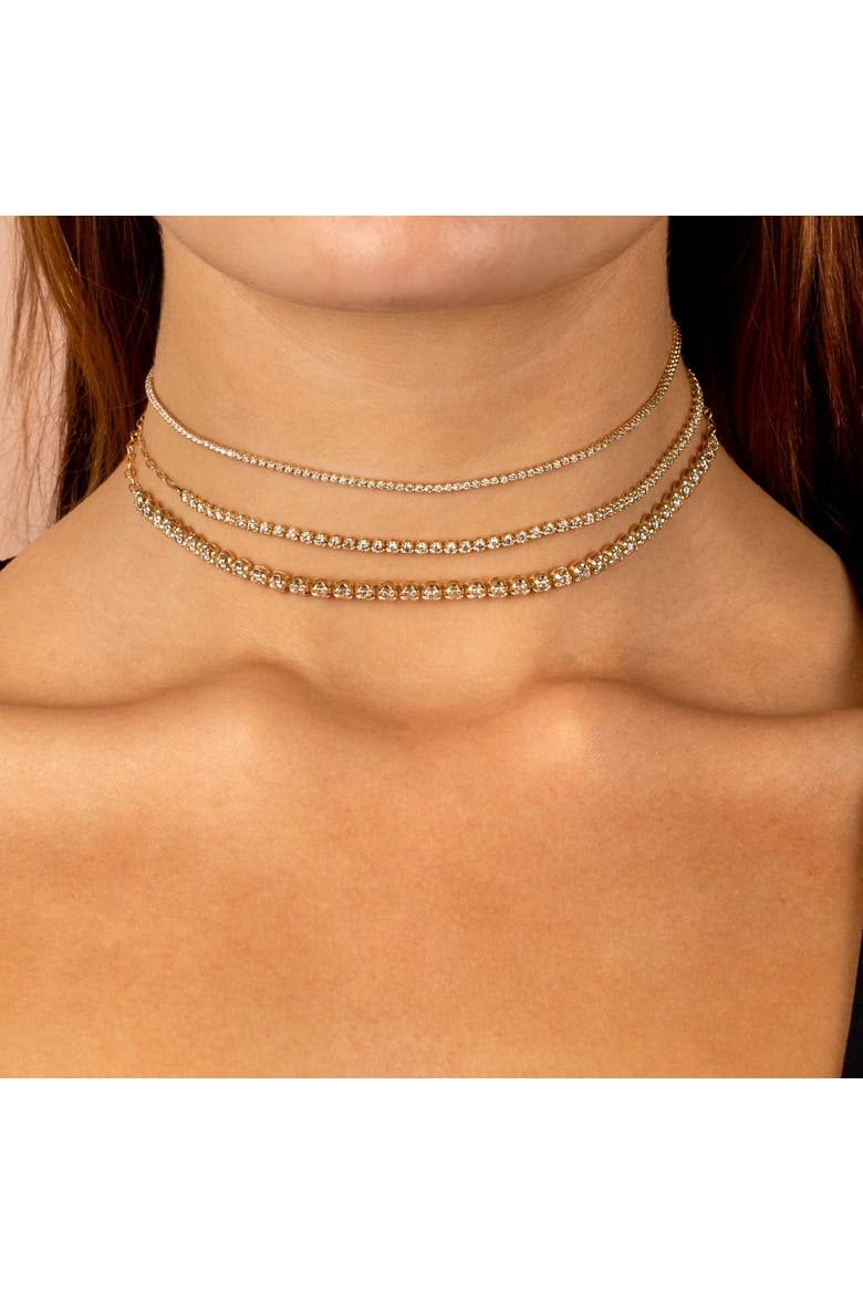 Cupcake Set Diamond Tennis Choker 14K, Alternate, color, 14K Gold - 2 Carat