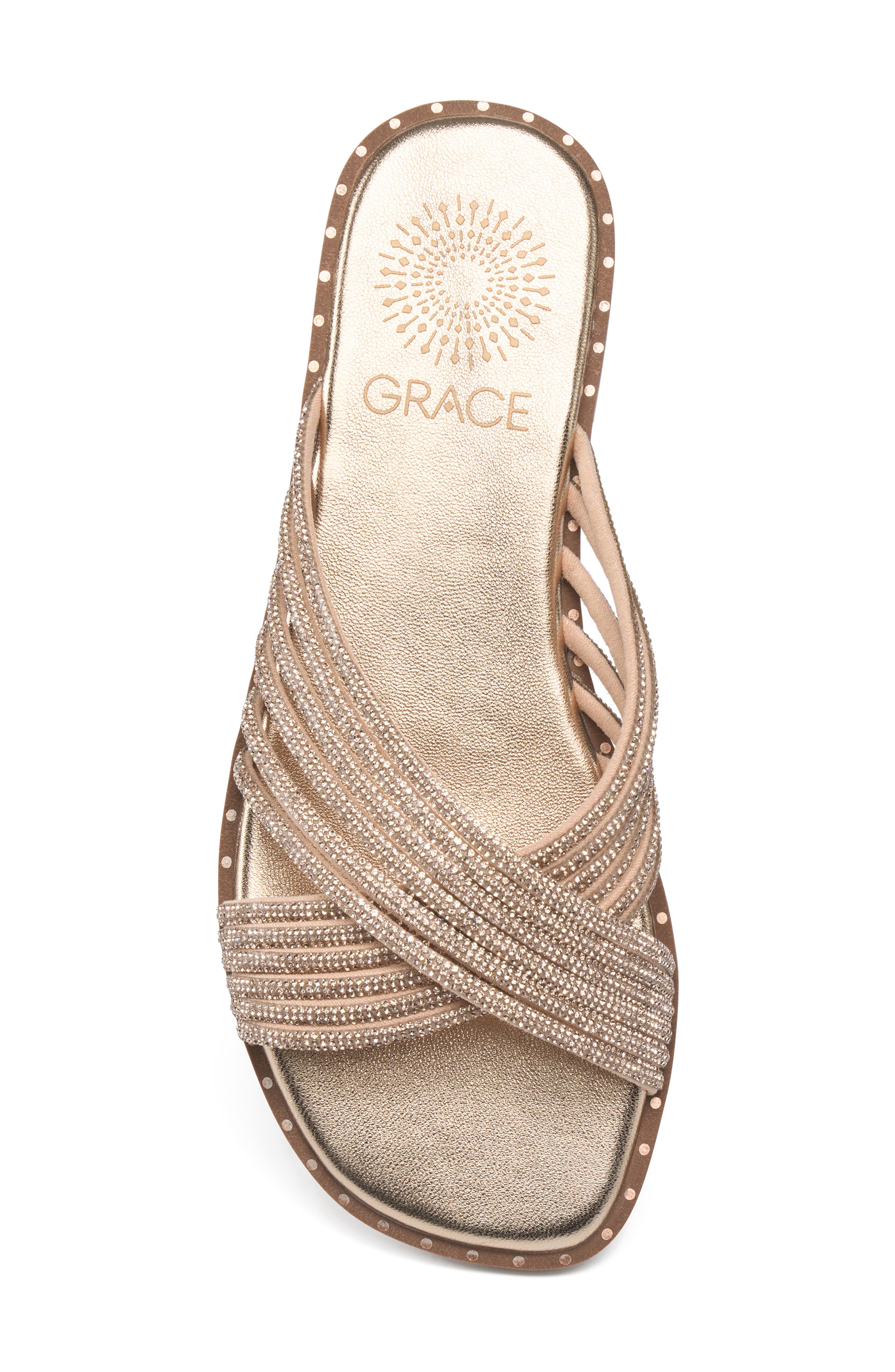 Murano Rhinestone Sandal, Alternate, color, GOLD