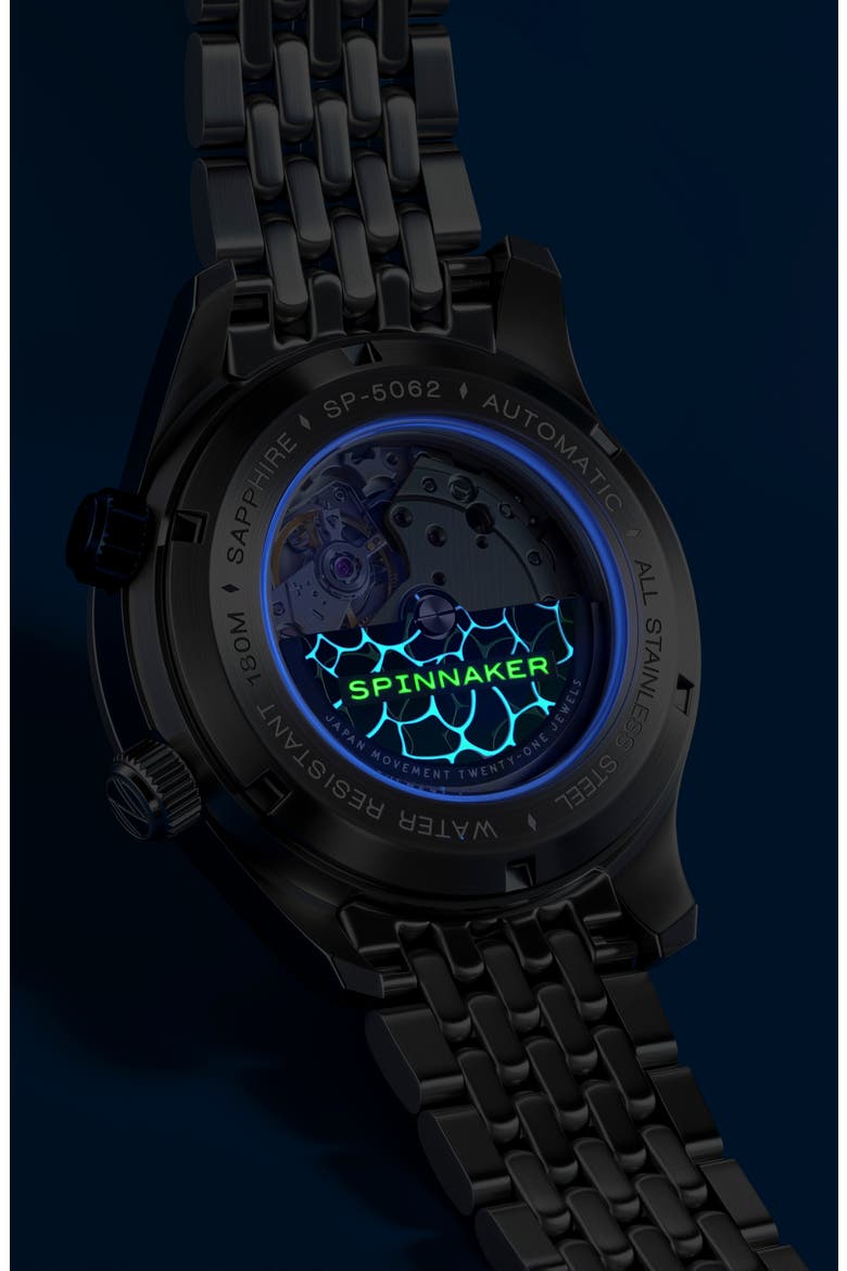 Bradner Automatic Bracelet Watch, 42mm, Alternate, color, BLUE