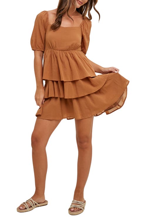 Puff Sleeve Tiered Minidress