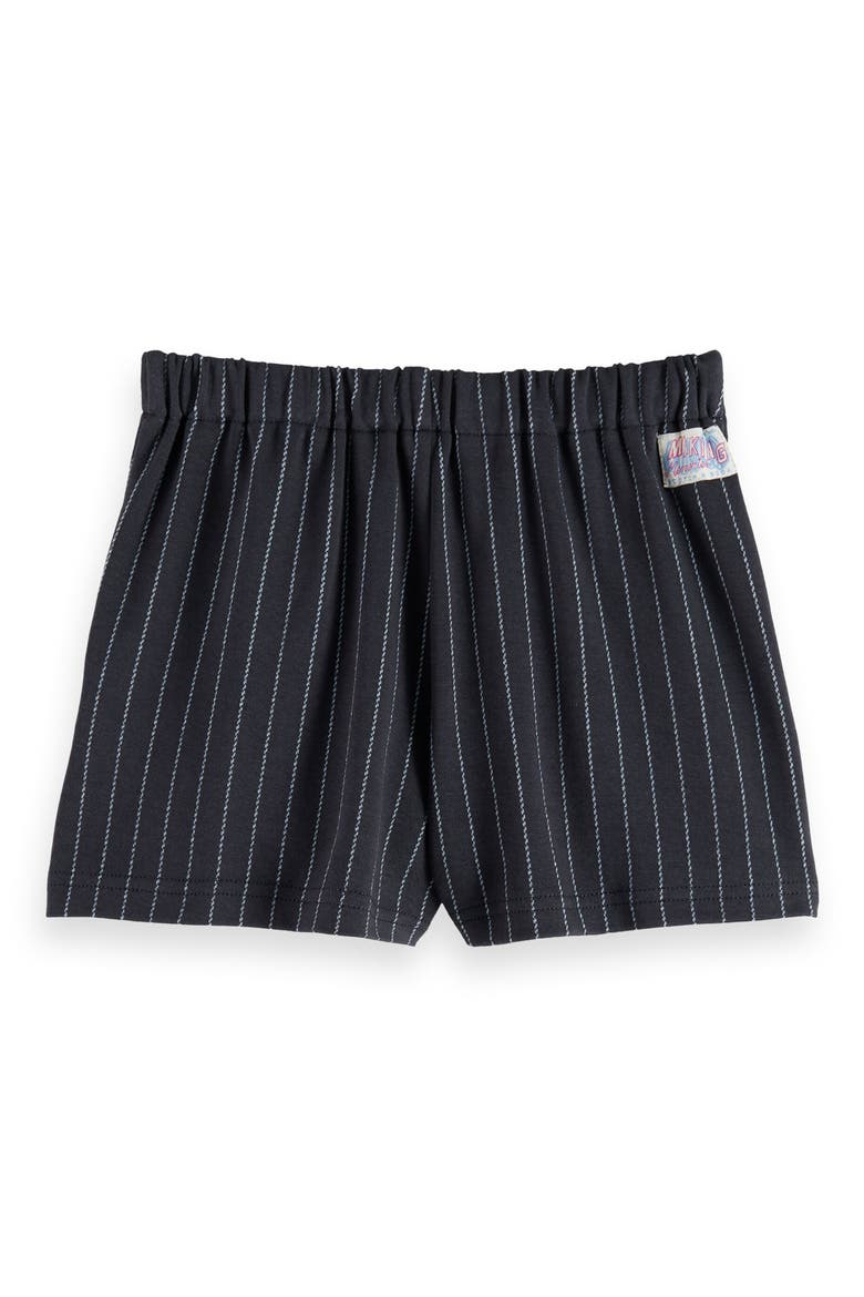 Kids' Pinstripe Skort, Alternate, color, CHARCOAL CERULEAN PINSTRIPE