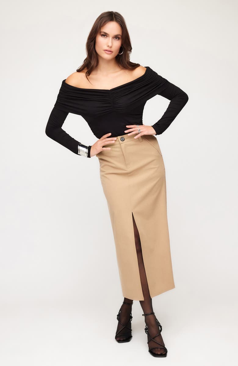 FIFTEEN TWENTY Bella Ruched Off the Shoulder Top, Alternate, color, 