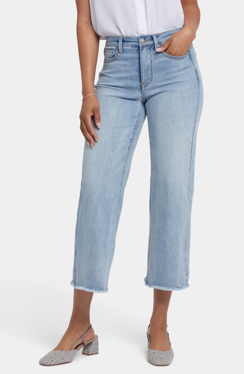 NYDJ Coco Cool Embrace<sup>®</sup> Frayed Crop Wide Leg Jeans, Main, color, Santiago Sea