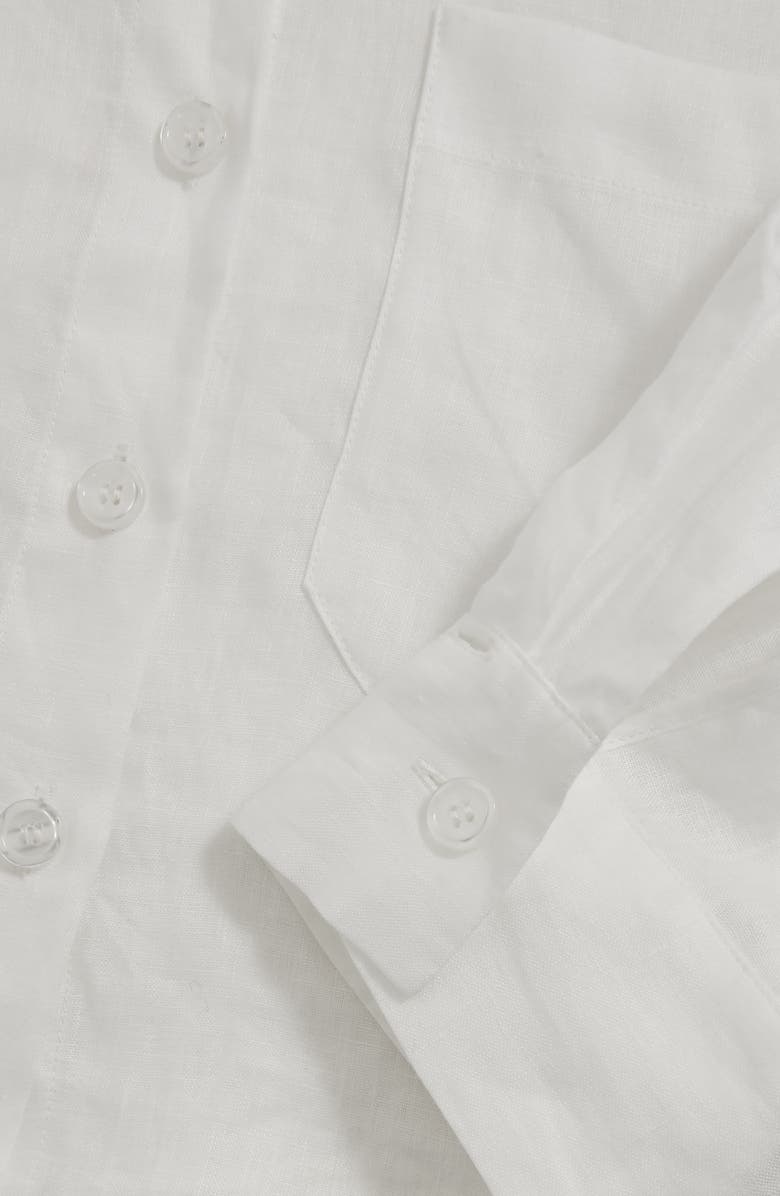 Reiss Solena Crop High-Low Linen Shirt, Alternate, color, White