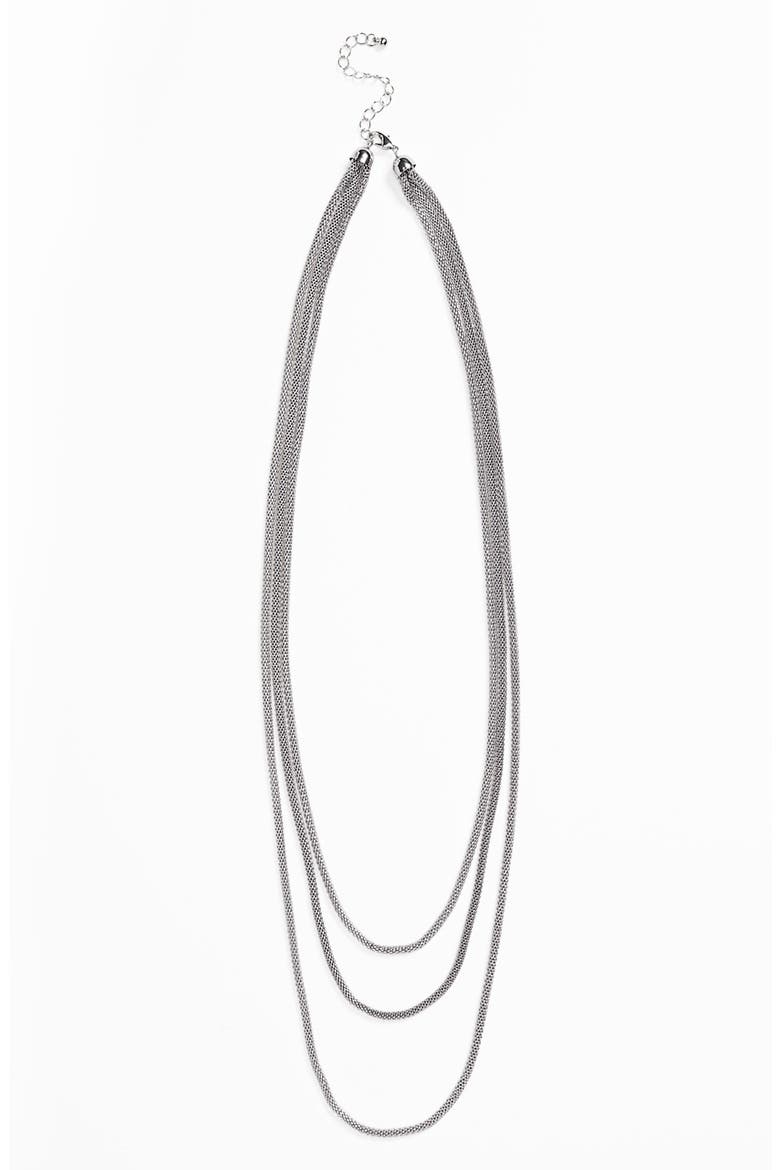 Snake Chain Layering Necklace, Main, color, SILVER