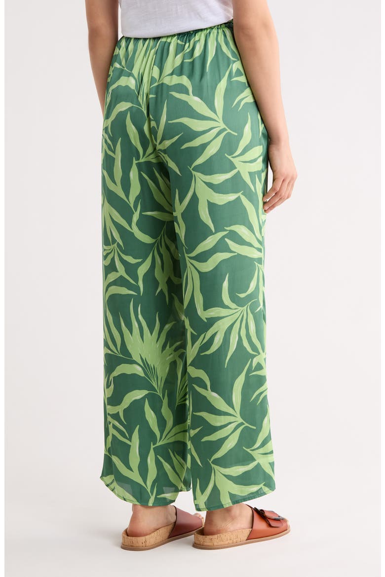 Printed Wide Leg Pants, Alternate, color, GREEN PALM