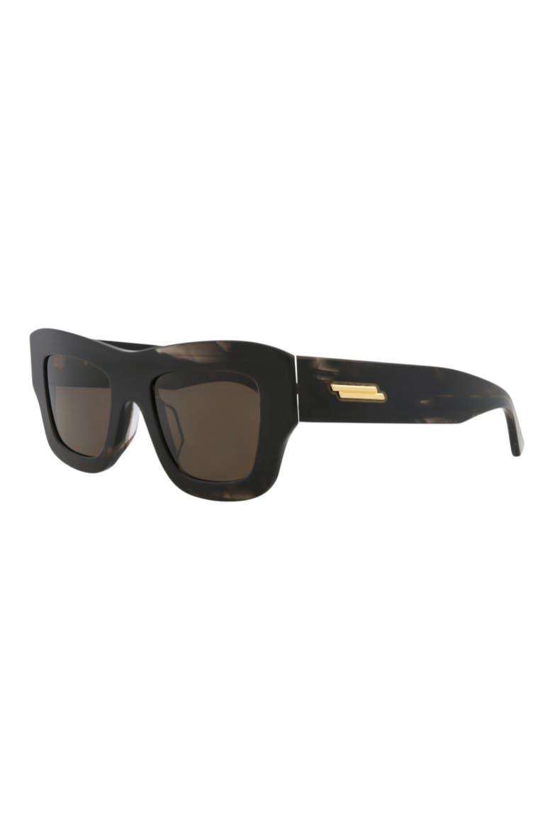 50mm Polarized Square Sunglasses, Alternate, color, BLACK BLACK BROWN
