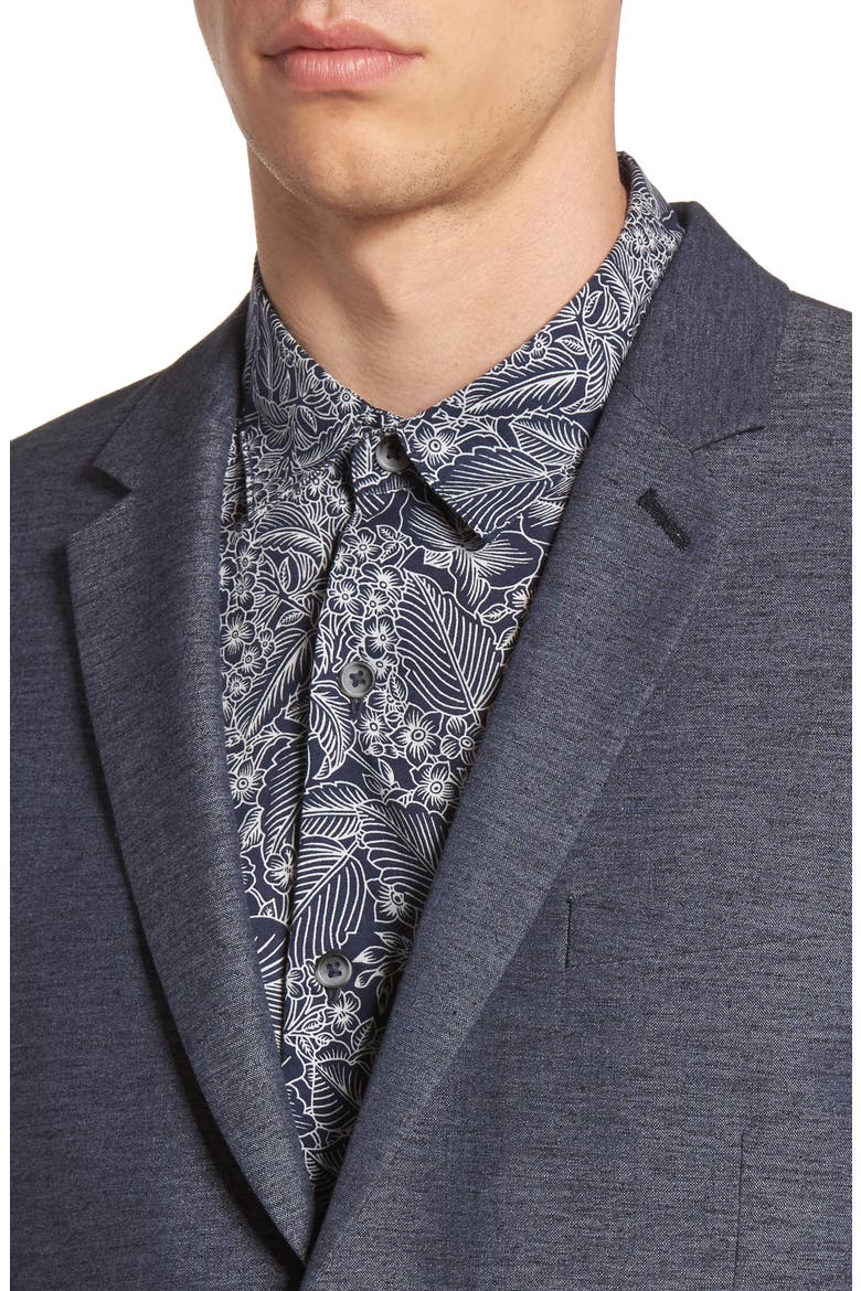 Slim Fit Jersey Blazer, Alternate, color, BLUE
