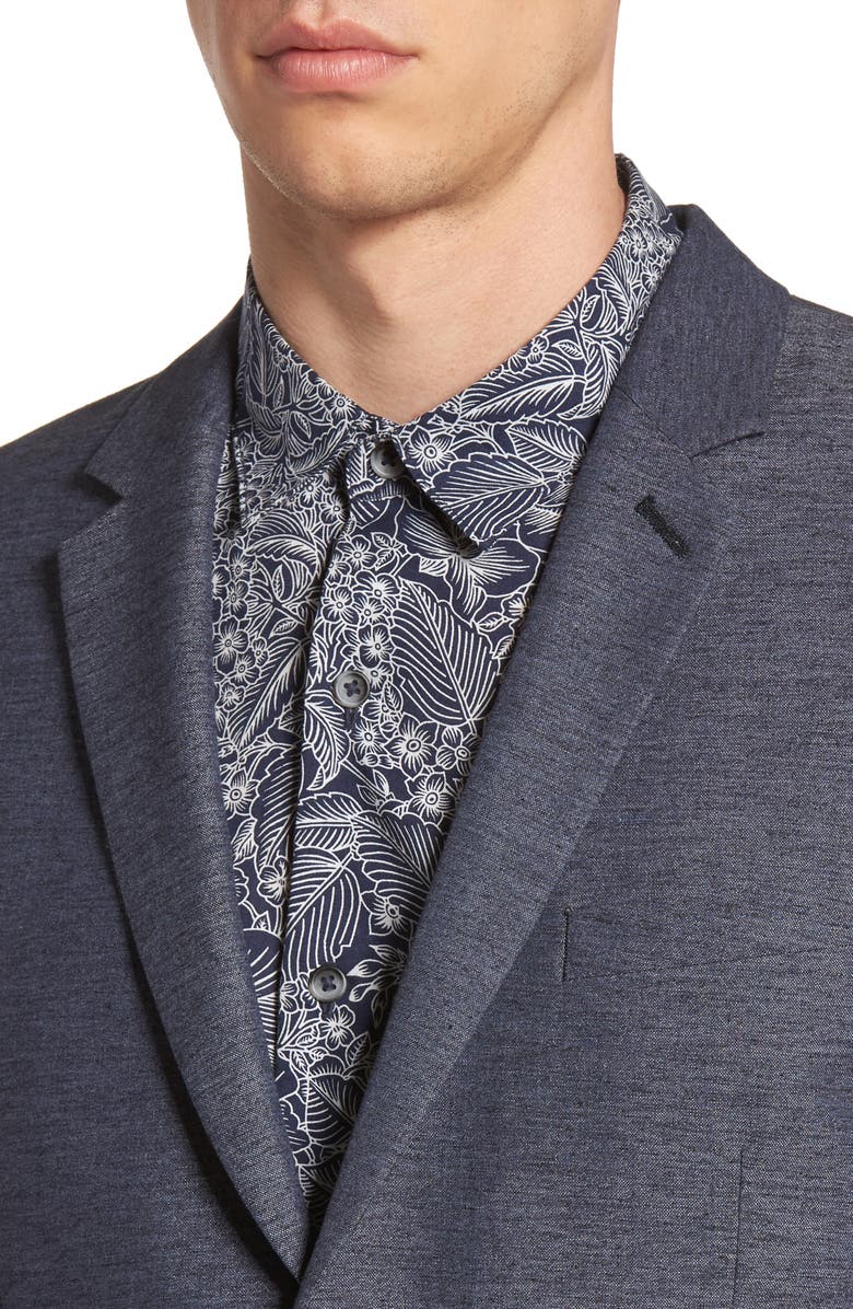 Topman Slim Fit Jersey Blazer, Alternate, color, 