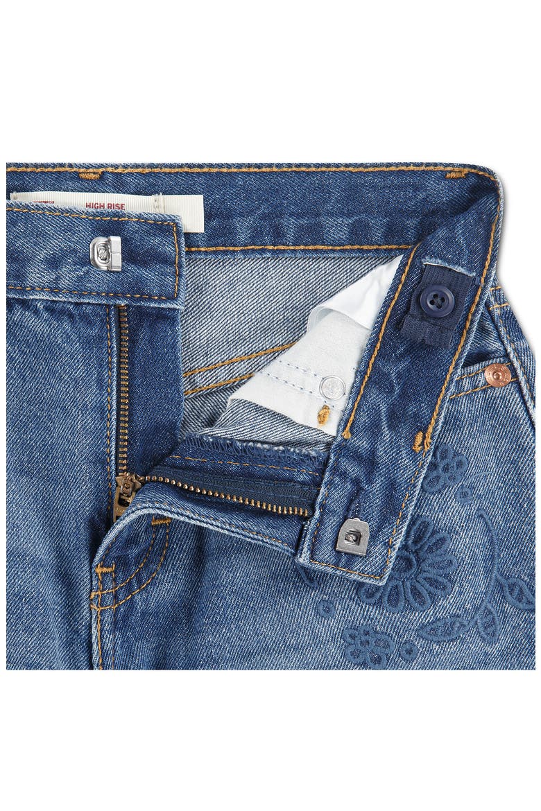 Kids' Embroidered High Waist Baggy Wide Leg Jeans, Alternate, color, TIDE ME OVER