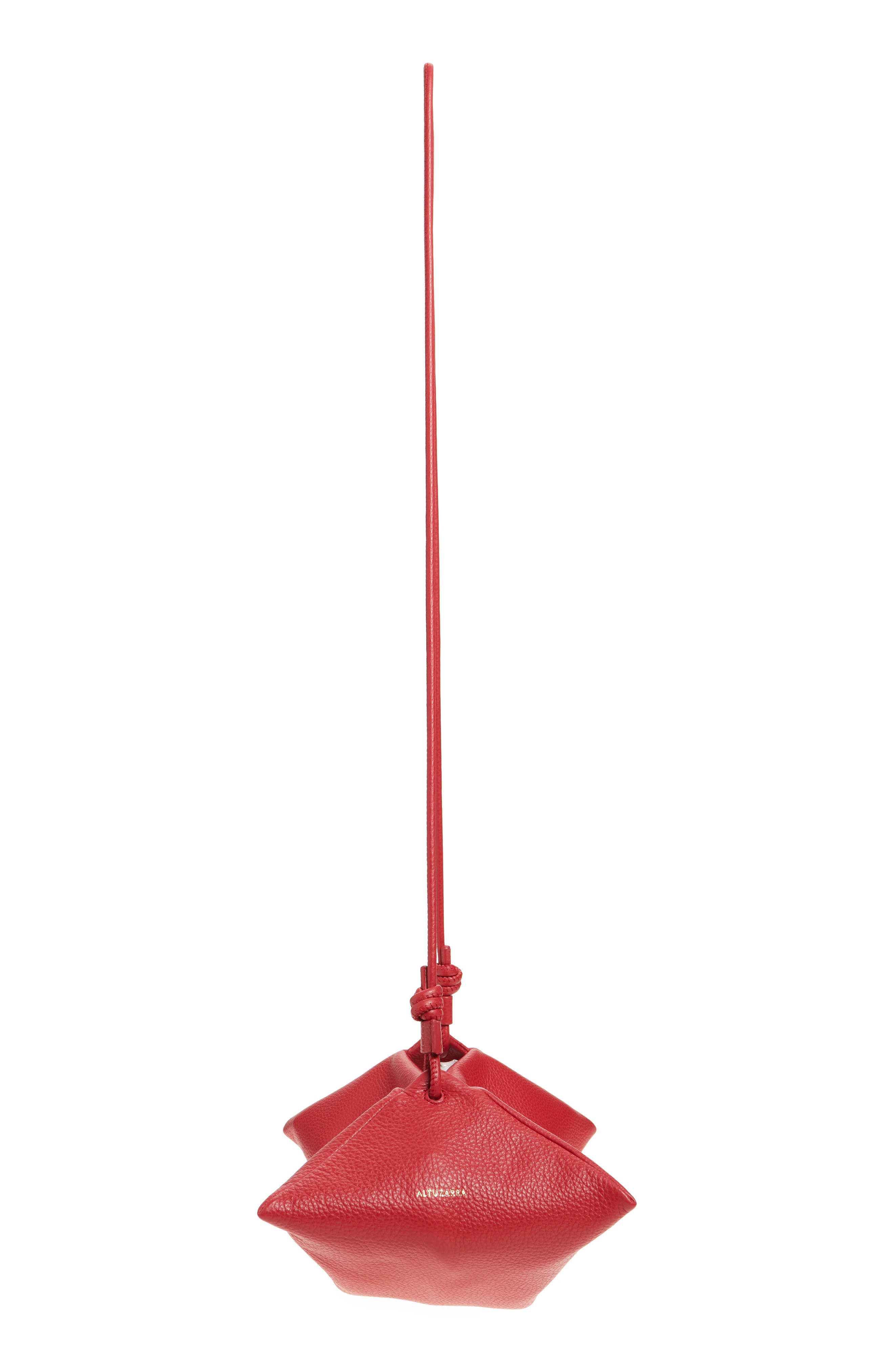 Mini Origami Leather Crossbody Bag, Alternate, color, RED