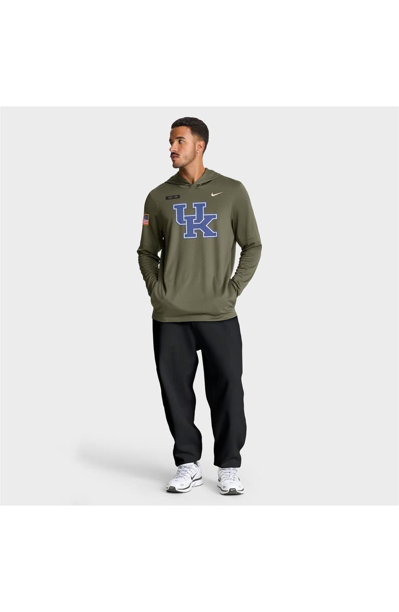 Nike Men's Nike Olive Kentucky Wildcats 2025 Military Appreciation Dri-FIT Long Sleeve Hoodie T-Shirt, Alternate, color, Olive