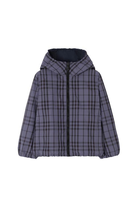 Reversible Check Hooded Jacket