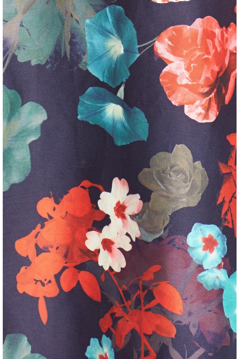 Floral Print Woven Fit & Flare Dress, Alternate, color, MULTI