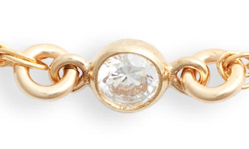 Set & Stones Cubic Zirconia Birthstone Pendant Bracelet In Gold