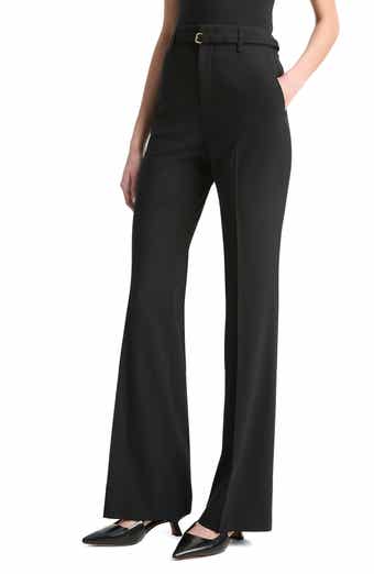Belted High Waist Flare Leg Pants
