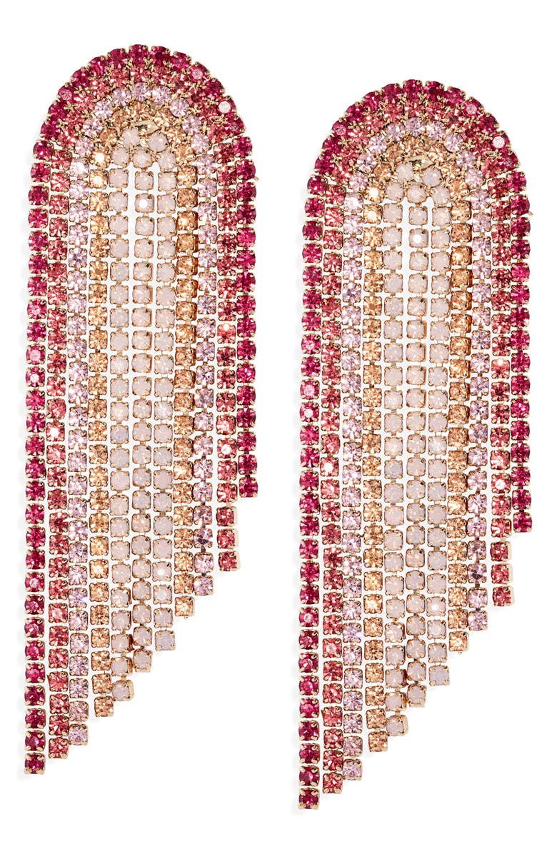Stella + Ruby London Crystal Fringe Drop Earrings, Main, color, 