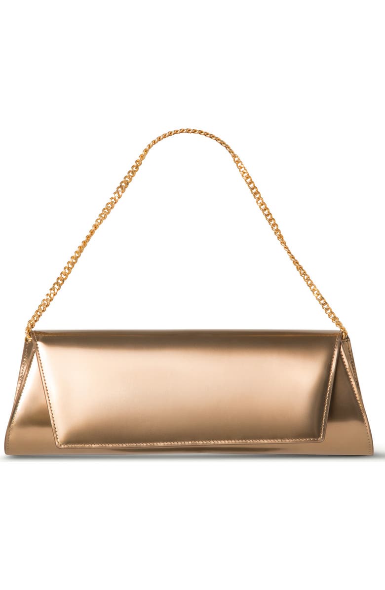 Akris Anouk Patent Leather East/West Clutch, Alternate, color, Antique Gold
