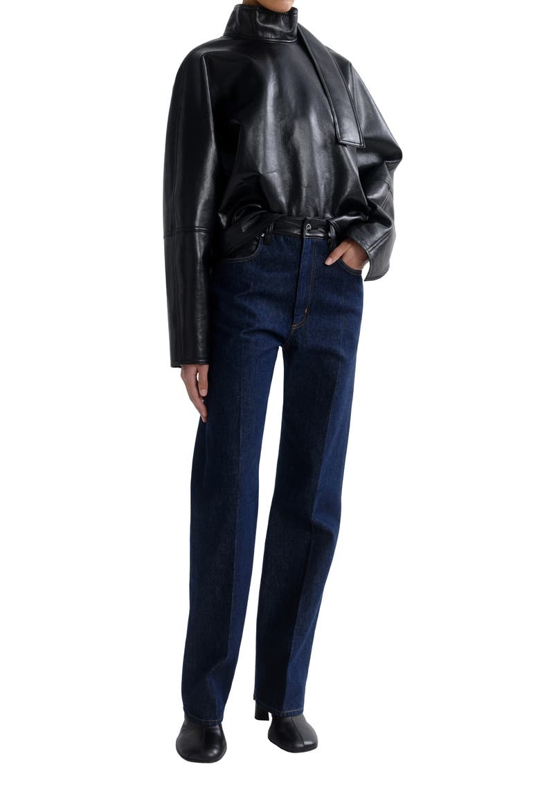 Kembra Recycled Leather Top, Alternate, color, DETOX BLACK