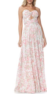 O.L. Strapless Pleated Maxi Dress