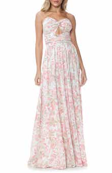 Strapless Pleated Maxi Dress