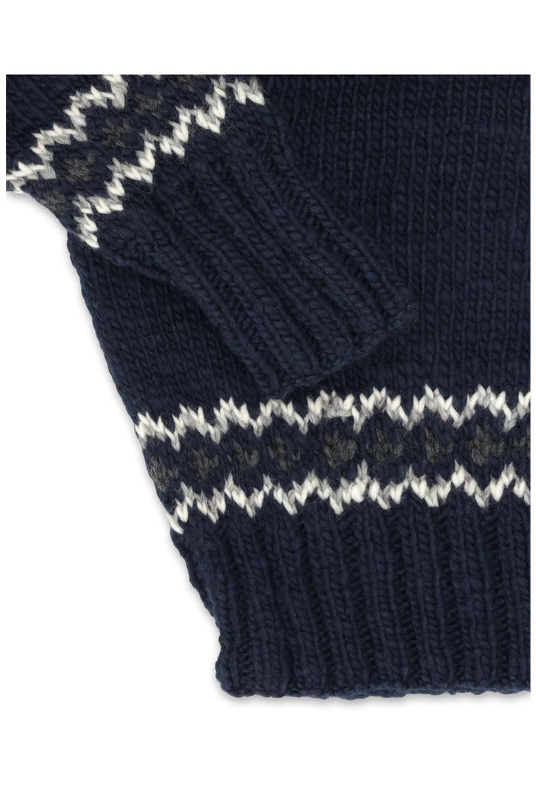 Navajo Pattern Merino Wool Pullover, Alternate, color, Navy Blue