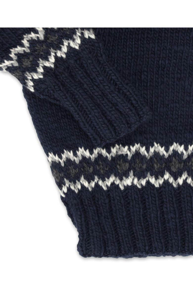 Fortela Navajo Pattern Merino Wool Pullover, Alternate, color, Navy Blue