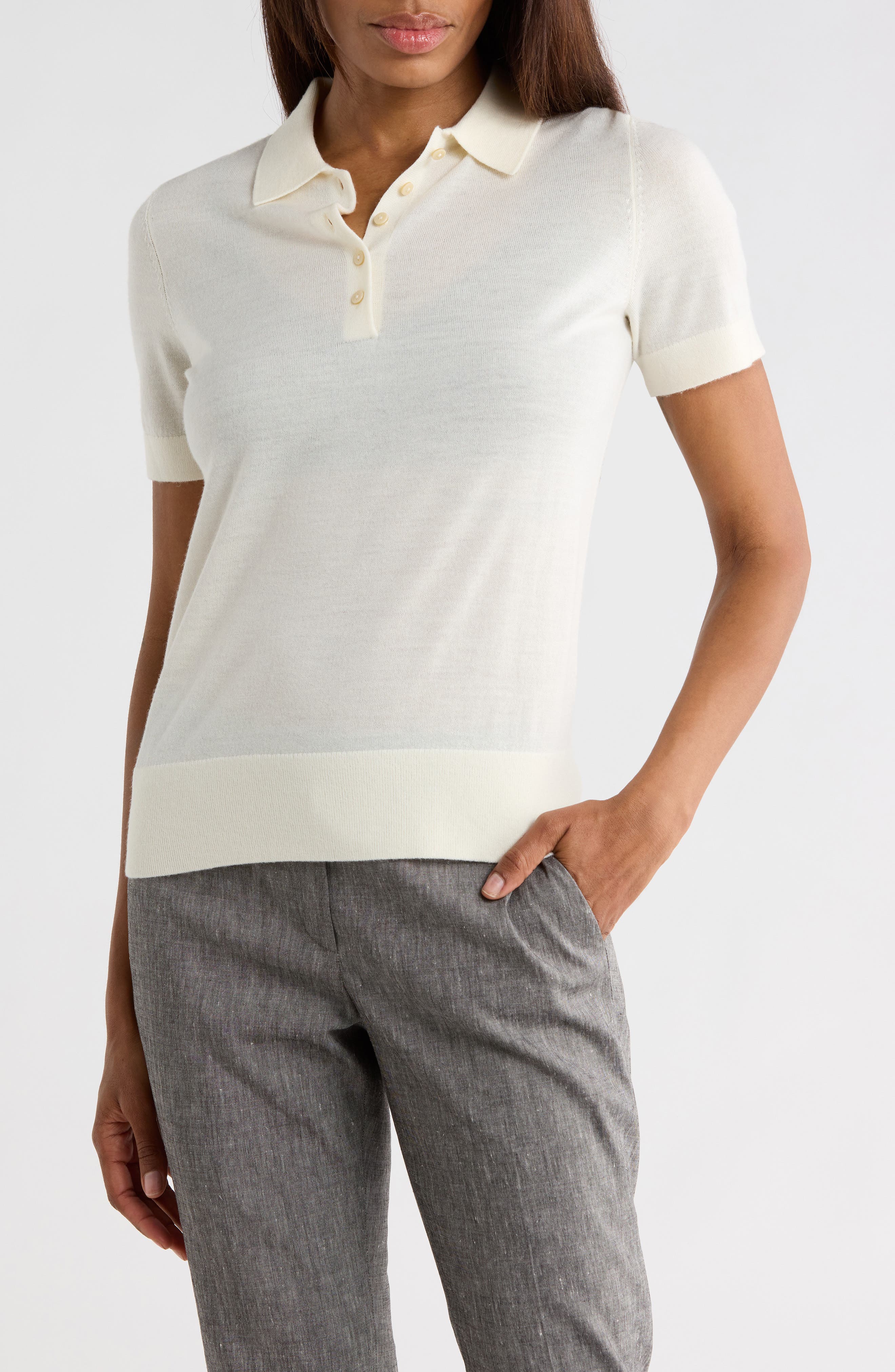 Theory Short Sleeve Wool Polo