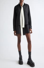 Sacai Long Sleeve Tiered Shirtdress