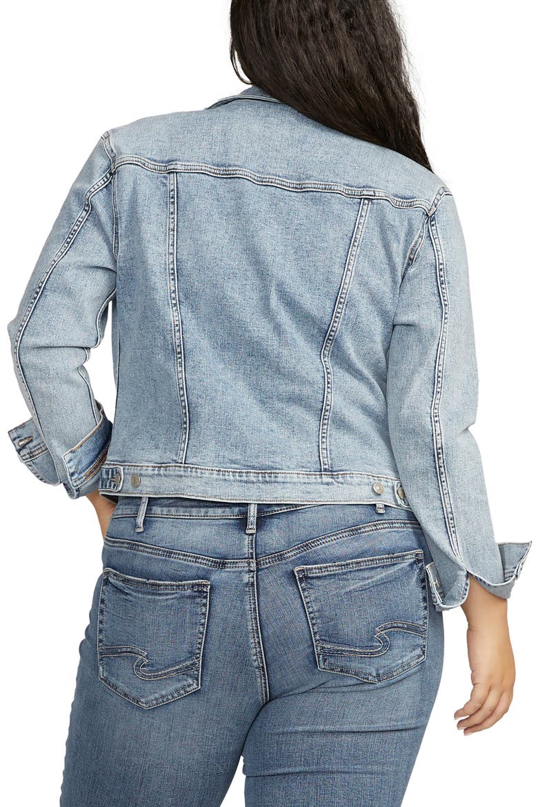 Crop Denim Jacket, Alternate, color, INDIGO