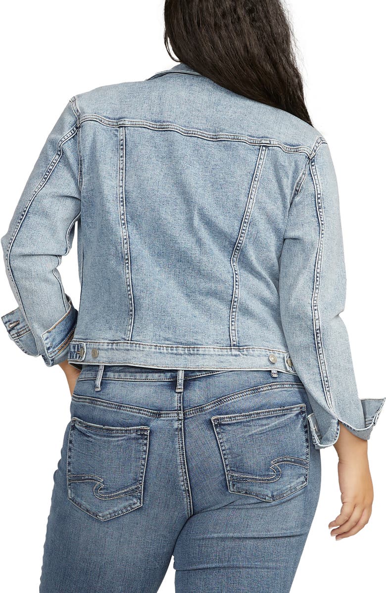 Silver Jeans Co. Crop Denim Jacket, Alternate, color,