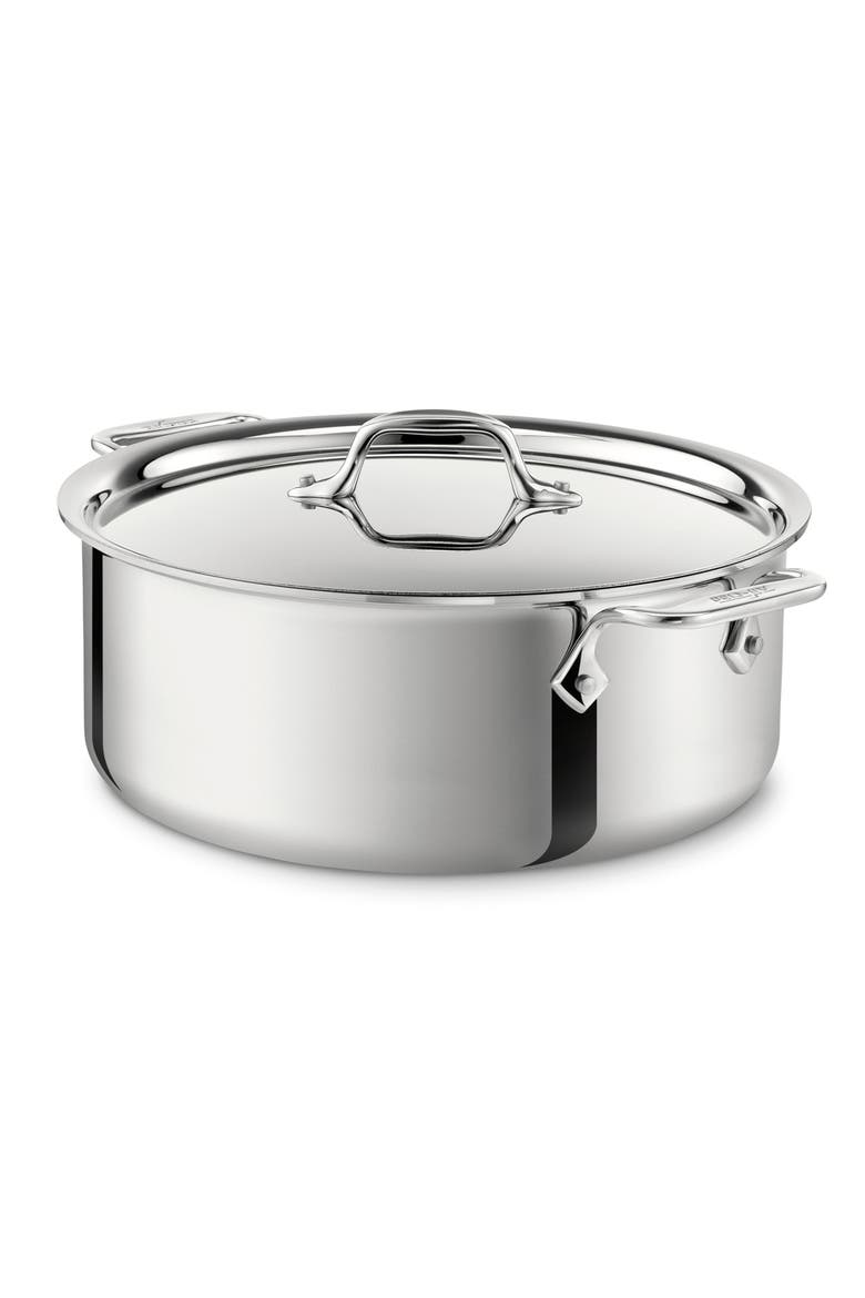 6-Quart Stainless Steel Stockpot with Lid, Main, color, SILVER