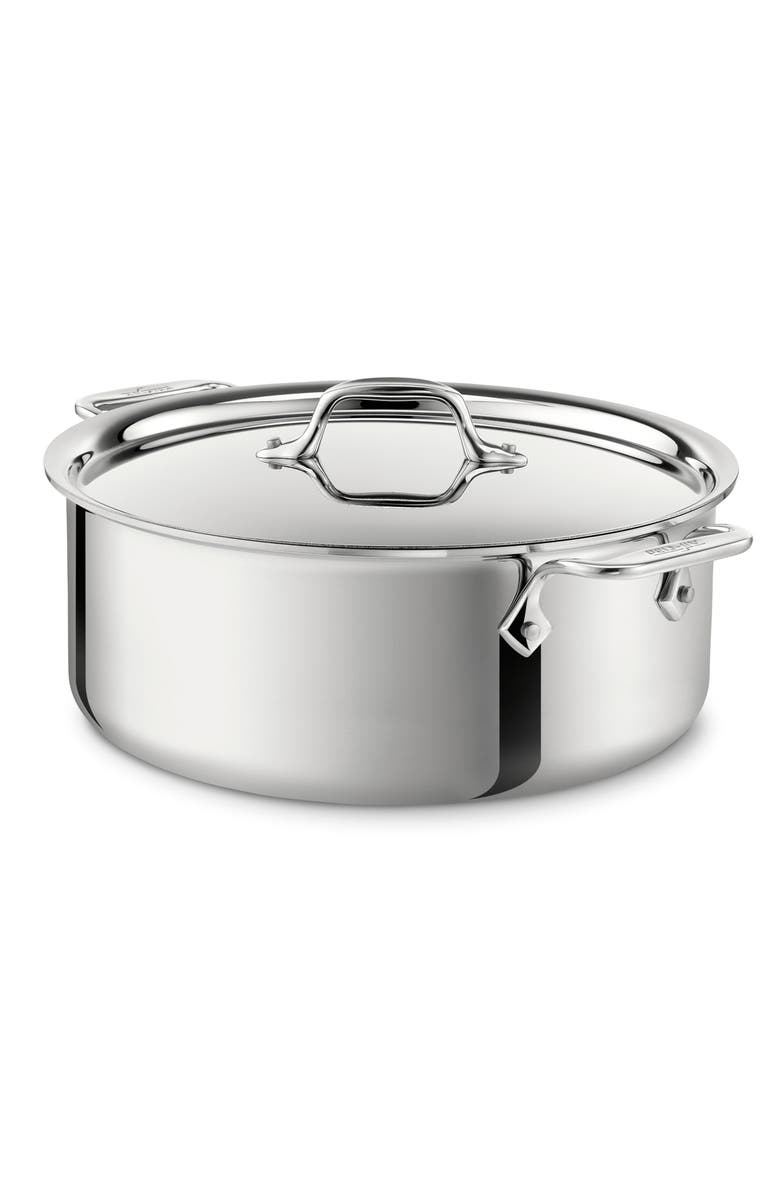 All-Clad 6-Quart Stainless Steel Stockpot with Lid, Main, color, 
