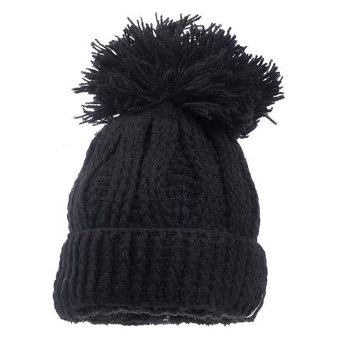 Big Pom Rib Fold Hat