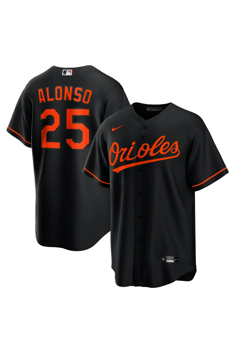 Men's Nike Pete Alonso Black Baltimore Orioles Alternate Replica Jersey, Main, color, Black