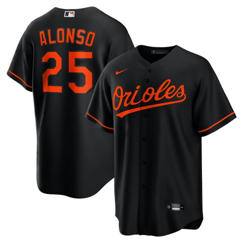 Men's Nike Pete Alonso Black Baltimore Orioles Alternate Replica Jersey
