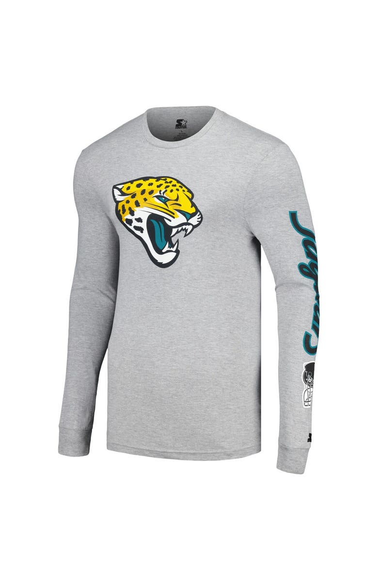 STARTER Men's Starter Heather Gray Jacksonville Jaguars Halftime Long Sleeve T-Shirt, Alternate, color, Heather Gray