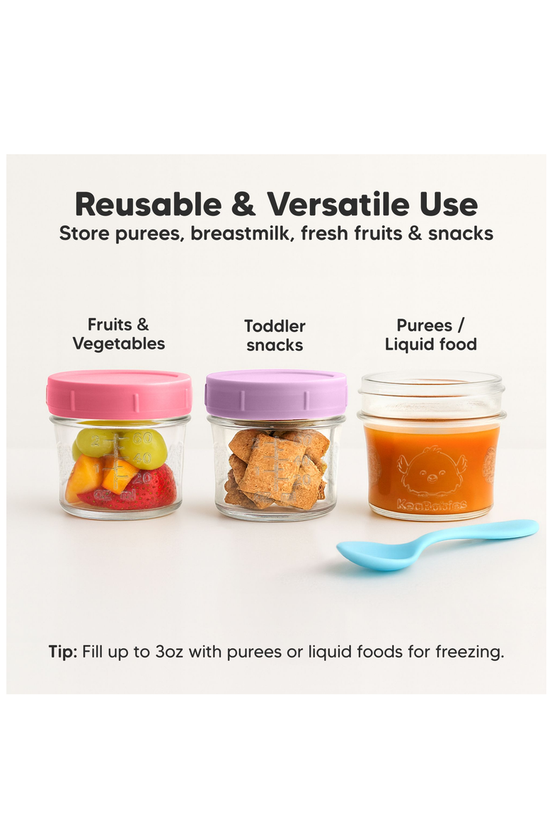 12-Pack Prep Jars Baby Food Storage Glass Containers, Alternate, color, Nord