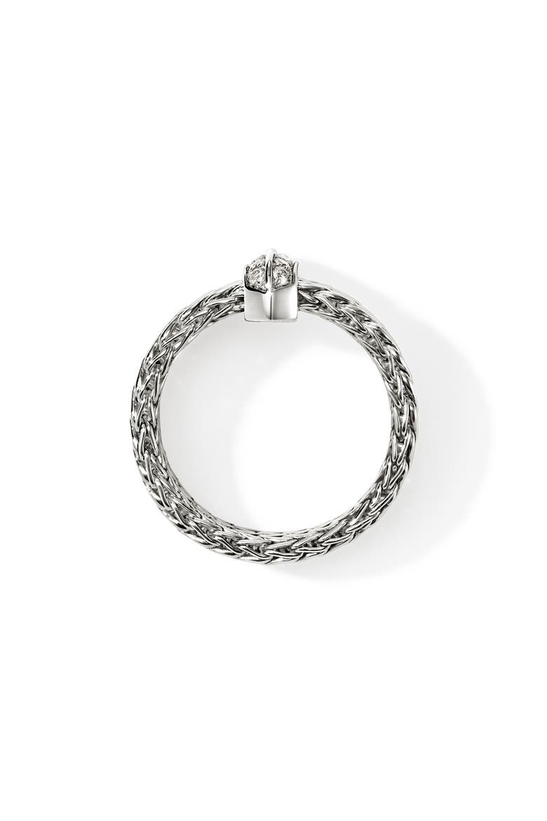 Icon Pavé Diamond Ring, Alternate, color, SILVER