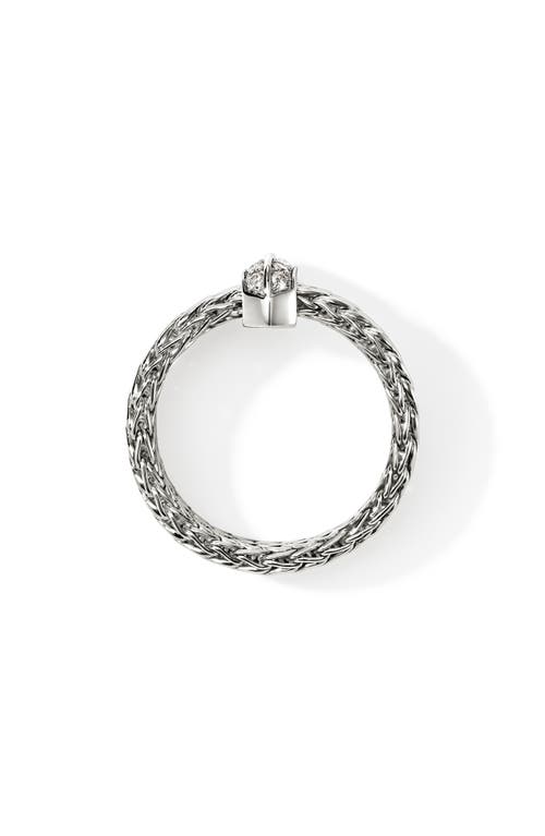 John Hardy Icon Link Pavé Diamond Ring In Metallic