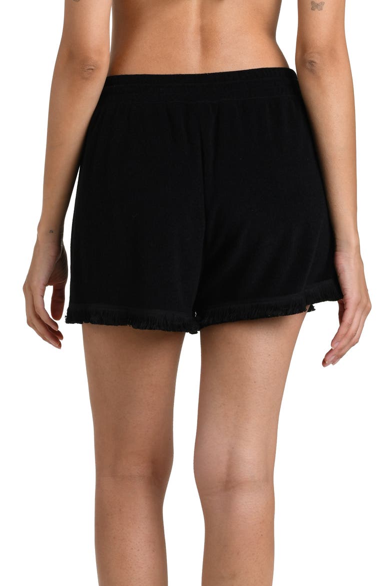 Wild Beach Fringe Drawstring Shorts, Alternate, color, BLACK