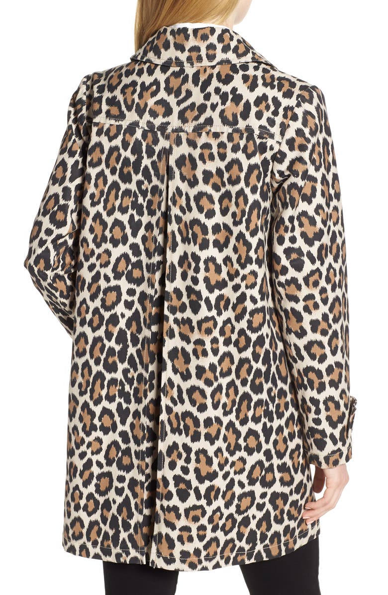 Kate Spade New York leopard print water repellent coat, Alternate, color,