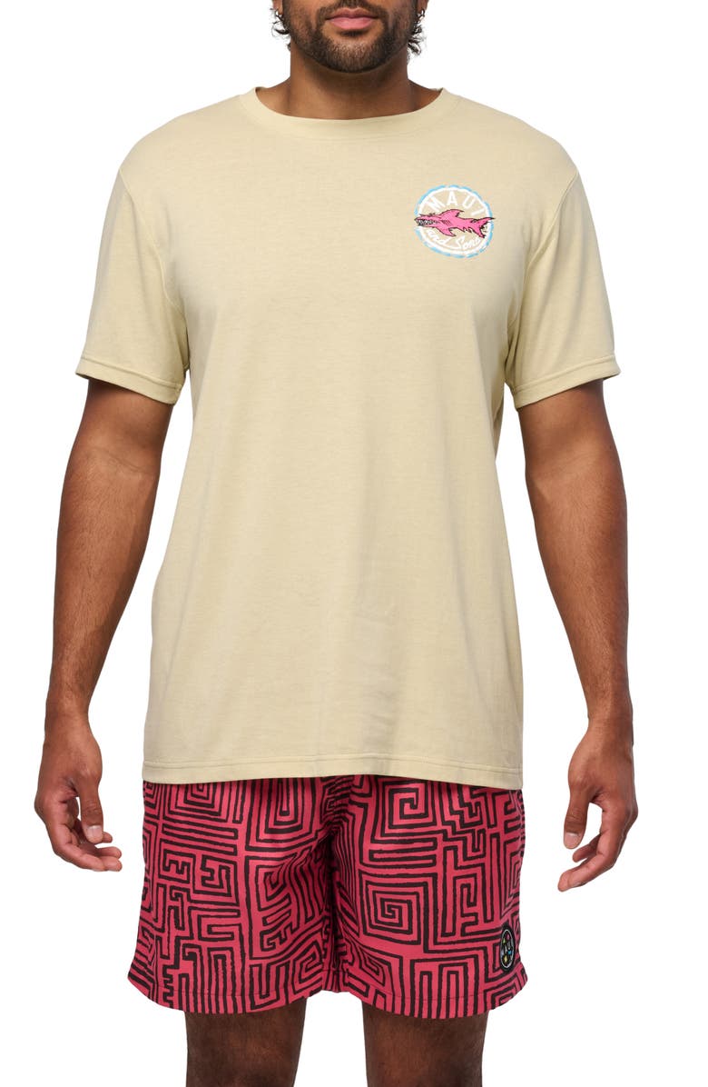 Maui & Sons Aggro Logo Graphic T-Shirt, Main, color, Sand