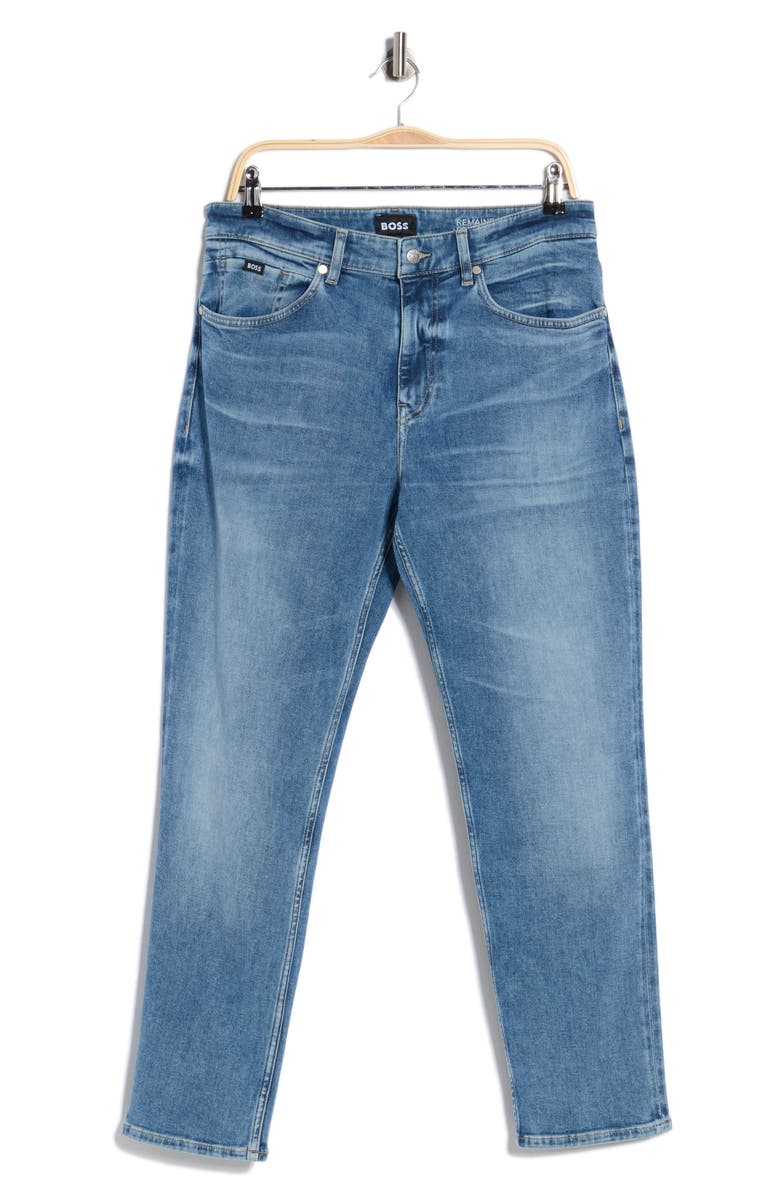 BOSS Maine Slim Straight Jeans, Main, color, Bright Blue