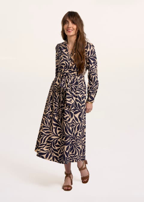 Fern Long Sleeve V-neck Wrap Dress