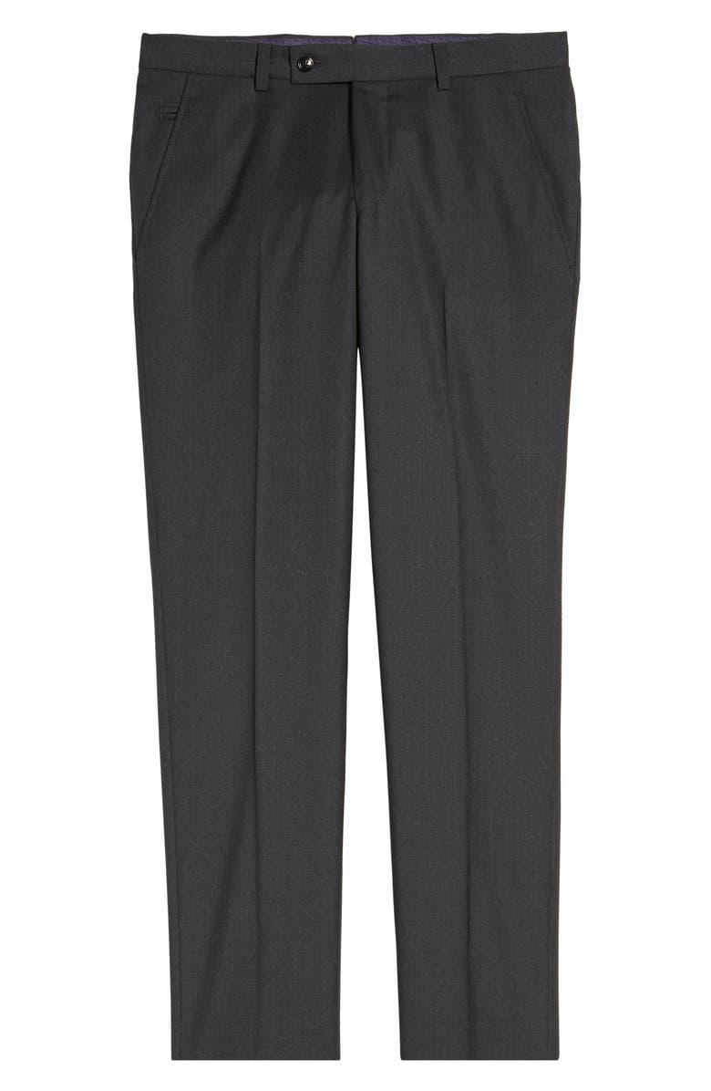 Ted Baker London Jerome Flat Front Solid Wool Dress Pants, Alternate, color,