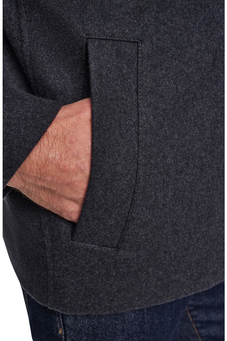 Hooded Wool Blend Field Coat, Alternate, color, CHARCOAL