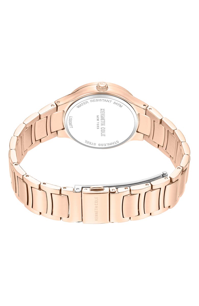 Kenneth Cole New York Mother-of-Pearl Dial Bracelet Watch, 34mm, Alternate, color, Pink / Rose Gold