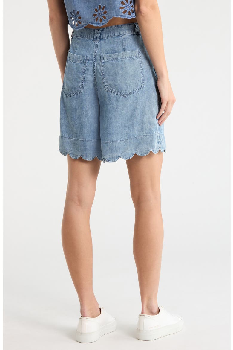 Chambray Scallop Hem Shorts, Alternate, color, CHAMBRAY