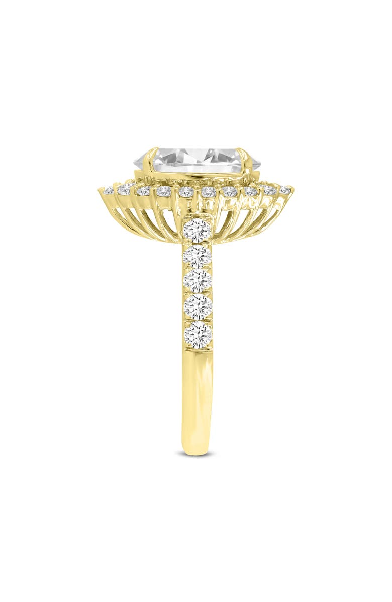 LuvMyJewelry Marcia 14K Yellow Gold Oval Lab Grown Diamond Halo Engagement Ring - 4 Ct, Alternate, color, 14K Yellow Gold